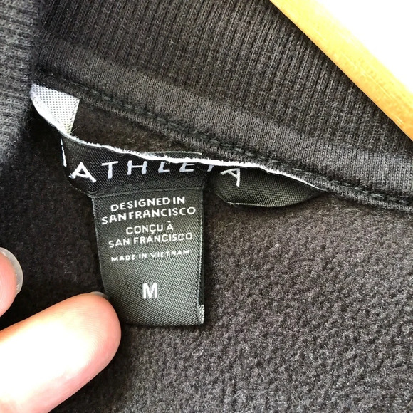 Athleta Mens Black Quarter Zip Pullover Sweater Jacket Medium - Picture 5 of 5